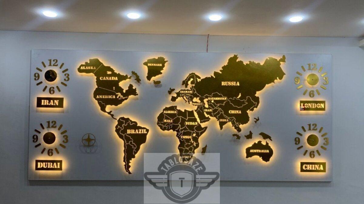 تابلو دیوارکوب نقشه جهان